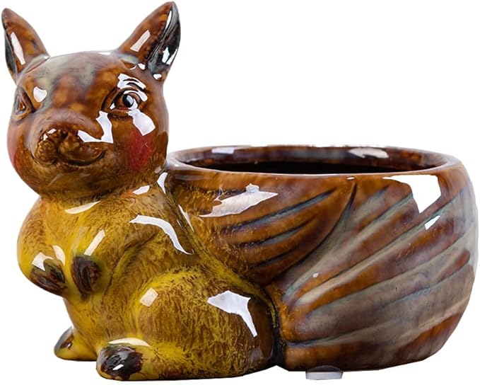 WAIT FLY Cute Animal Ceramic Flower Pot Succulent Planter-Kangaroo