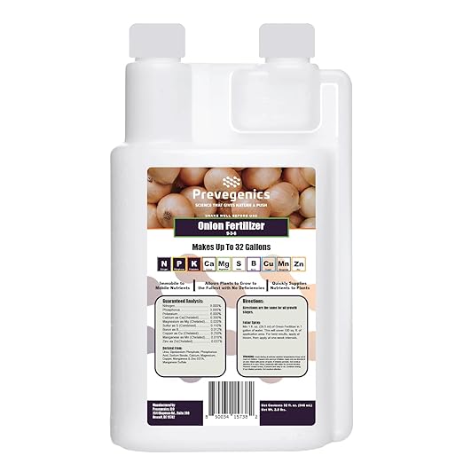 Onion Fertilizer | (32 fl. oz.) | Easy to Use | Improve Onion Plant Health | Increase Onion Yield and Quality