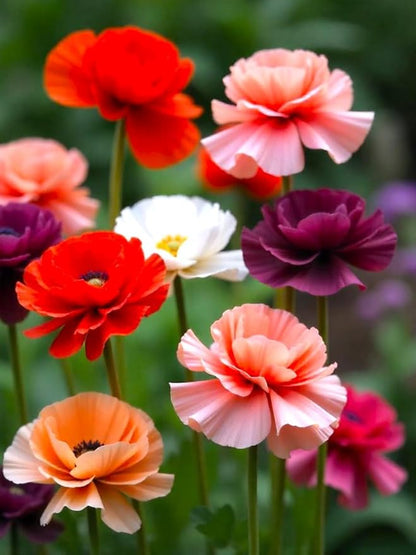Seeds Double Poppy Mix 1000+ Seeds to Grow Multicolor Double Bloom Poppies