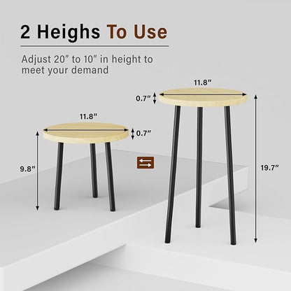 Plant Stand Indoor Outdoor: 2 Pack Indoor Plant Stand 20'' Convertible Multi-purpose Holder - Mid Century Modern Decor - Tall Plant Table for Living Room/Balcony/Garden/Patio