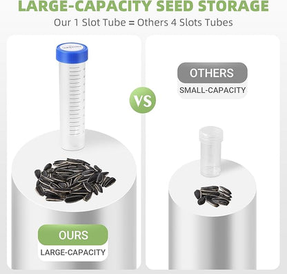 Large Seed Organizer Storage Box with Sturdy EVA Zipper Bag, 30 Slots Seeds Storage Containers and 120 Label Stickers, Garden Seed Organizer for Gardening Gifts