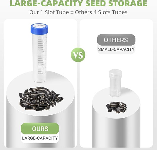 Large Seed Organizer Storage Box with Sturdy EVA Zipper Bag, 30 Slots Seeds Storage Containers and 120 Label Stickers, Garden Seed Organizer for Gardening Gifts