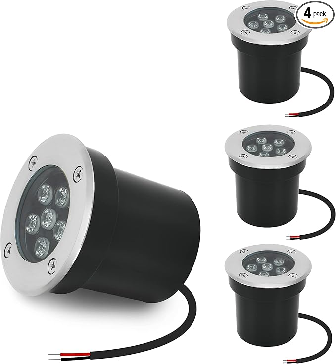 Low Voltage In-Ground LED Well Lights Landscape Lighting 6W 12V 24V Outdoor Landscape Light Waterproof IP67 Pathway Driveway Deck Step Fence Garden Lights