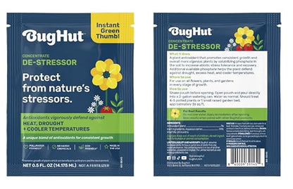 BugHut De-Stressor Plant Food - Natural Antioxidant for Healthy Growth and Protection - Liquid Antioxidant for Indoor and Outdoor Plants, Flowers, Vegetables - 0.5 oz., Makes 2 gallons