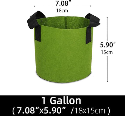 Grow Bags,Growing Pot Bags Garden Grow Bag Indoor Outdoor Fabric Aeration Plant Pot Container Flower Vegetable Pouch (Army Green,1 Gallon)