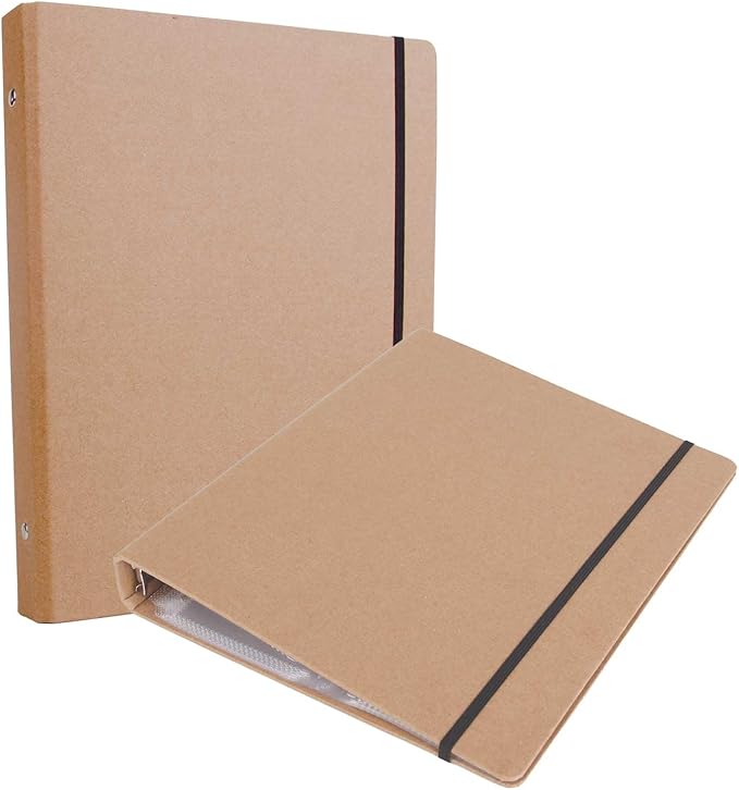 PABCK 100 Pockets Kraft Paper Binder Sheet Garden Seeds Packet Storage Book 4 Side Loading (Slot Size 3.62x5.19 inch) Plastic Clear 25 Sheet Protector Seed Envelopes Organizer Photo Album Card Sleeves