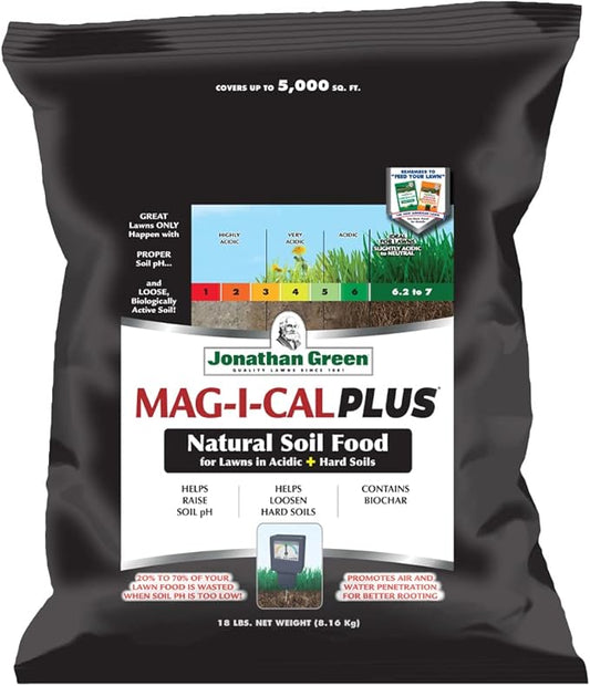 Jonathan Green (11354) Mag-I-Cal Plus Soil Food for Lawns in Acidic & Hard Soils - Soil Amendment for Grass (5,000 Sq. Ft.)