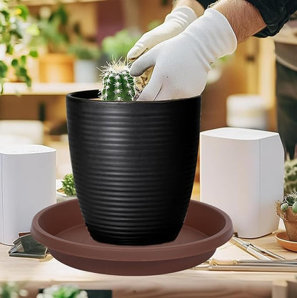 Plastic Plant Saucer Round 10 Inch Pack of 2 Thickened Drip Trays for Indoor Plants and Outdoor Pots