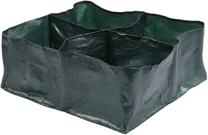 Firlar Raised Garden Bed, Raised Bed, 4 Divided Grids Square Garden Grow Bags Planter Box for Plants, Herb, Flowers and Vegetables