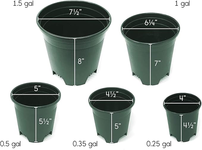 30-Pack Wholesale Nursery Pot in Bulk 4.5 Inch 0.35 Gallon Plastic Planters for Outdoor Indoor Plants Gardening Flower Pots with Drainage Holes Color Green