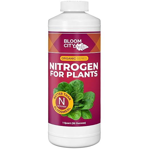Bloom City's Organic Nitrogen - Liquid Fertilizer for Lawns - Nitrogen Fertilizer for Lawns & Gardens, Quart (32 oz)