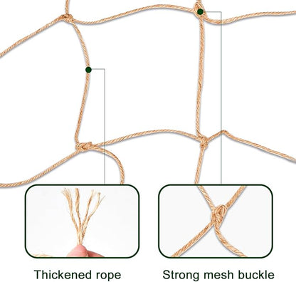 Jute Trellis Netting - Jute Netting for Garden, Heavy Duty Plant Support Netting for Climbing Plants, Cucumber, Vine, Fruits & Vegetables, Climbing Vining Plants (3.3 Ft X 6.6 Ft, 3.9 Inch Squares)