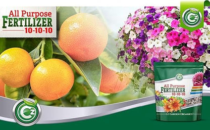 10-10-10 All Purpose Fertilizer - Made in USA - Micronutrients Plant Food for Indoor/Outdoor Plants, Flower Gardens, Fruit & Vegetable Gardens, Trees & Lawns! (All Purpose Fertilizer 4LB)