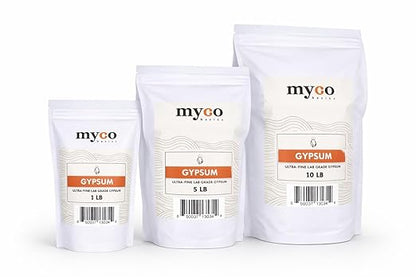 (1.0-20.0 lbs) Mycology Basics - Bulk Ultra-Fine Lab Grade Gypsum for Mushrooms, Food Grade, No Additives - Packaged in HEPA filtrated Enclosure for Sterility (1.0 lbs)
