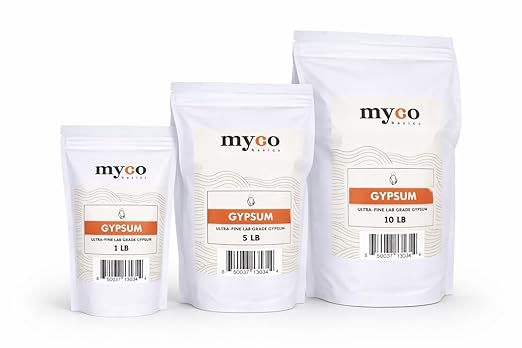 (1.0-20.0 lbs) Mycology Basics - Bulk Ultra-Fine Lab Grade Gypsum for Mushrooms, Food Grade, No Additives - Packaged in HEPA filtrated Enclosure for Sterility (1.0 lbs)
