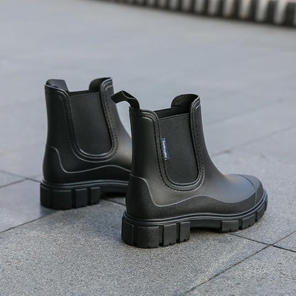 Harssidanzar Womens Rain Boots Waterproof Garden Shoes Anti-Slip Short Rain Boots for Outdoor Work HL217US