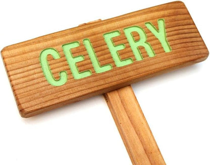 CELERY Garden Sign, Painted & Oil Sealed Cedar Wood: Hand Routed, Garden Marker, Plant Marker, Custom Garden Sign, Personalized Marker