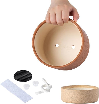 Self Watering Plant Pot: 6 Inch Ceramic Planter with Drainage Hole & Water Storage Plus - Flower Pot for Indoor & Outdoor Plants (Terracotta, Small)