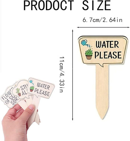 15 Pcs Garden Plant Markers, Wooden Plant Labels Tab Funny Plant Signs with Stake, Interesting Words Garden Tags Labels for Outdoor Indoor Patio Supplies Stakes for Potted Novelty Gifts