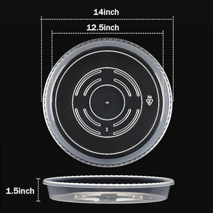 5 Pack Plant Saucer for Indoor Plants, 14 Inch Clear Plant Trays for Pots, Durable Plastic Flower Plant Pot Saucer, Heavy Duty Sturdy Plant Saucer Drip Trays for Pots