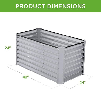 Best Choice Products 4x2x2ft Outdoor Metal Raised Garden Bed, Deep Root Box Planter for Vegetables, Flowers, Herbs, 119 Gallon Capacity, 100% Non Toxic Materials - Moonlight Gray