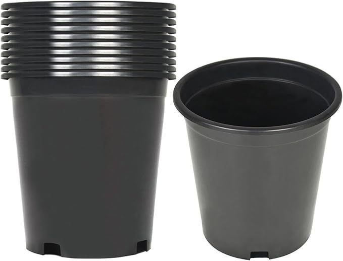 Nursery Pots with Drainage Holes Pack of 10 Pcs 1 Gallon and Plant Label Flexible Seedling Pots Seed Starting Planter for Indoor Outdoor Flowers Succulents Cactus
