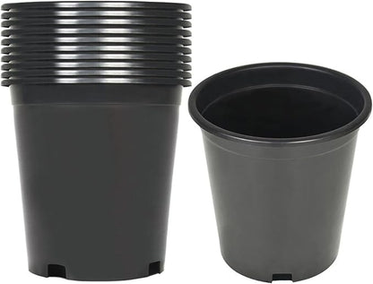 Nursery Pots with Drainage Holes Pack of 10 Pcs 1 Gallon and Plant Label Flexible Seedling Pots Seed Starting Planter for Indoor Outdoor Flowers Succulents Cactus