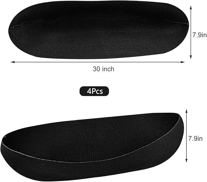4 Pack Planter Basket Liners, Trough Window Box Liners, Round Fabric Planter Liner, Durable Felt Hanging Basket Liners Replacement Coco Liner for Planters Garden Flower Vegetables (Trough 30in)
