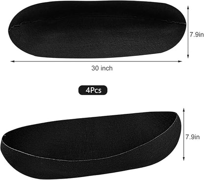 4 Pack Planter Basket Liners, Trough Window Box Liners, Round Fabric Planter Liner, Durable Felt Hanging Basket Liners Replacement Coco Liner for Planters Garden Flower Vegetables (Trough 30in)