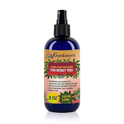 Gardenera Professional Money Tree Superfood Spray Mist for Home Gardening | Micro-Fungi Enriched Fertilizer Mist for Healthy Leaves & Growth | 18 Essential Vitamins & Minerals for Money Tree - 8oz