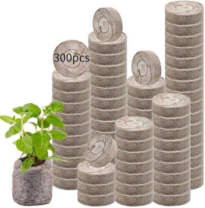 Legigo 300 Pcs 40mm Seed Starter Peat Pellets for Seedlings- Compressed Seed Starter Pods Seed Starting Pellets Plugs Soil Peat Pods for Starting Seeds, Garden Planting Herb Flower Vegetables