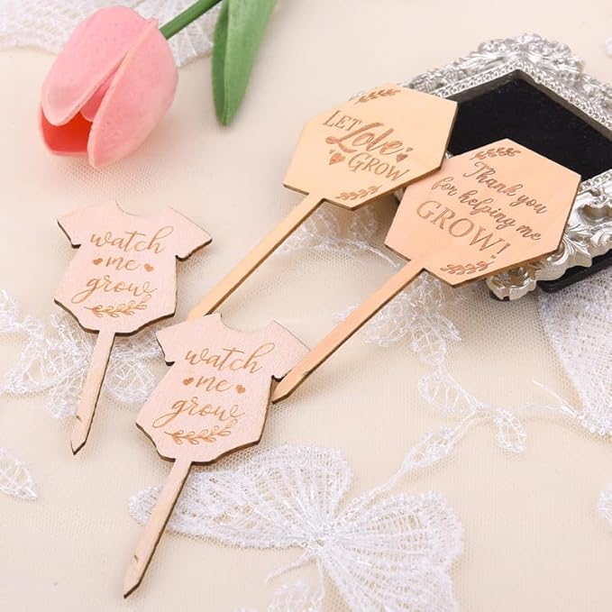 Plant Labels for Outdoor Garden Waterproof Wood Herb Plant Markers for Indoor Plants Signs Decor for Pots Funny Plant Tags Novelty Plant Lover Gifts for Womens Home House Plant Decorative Accessories