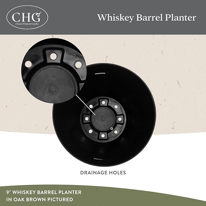 Classic Home and Garden 5/800/3 Wood Barrel Set of 3 Planters, Acacia
