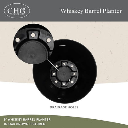 Classic Home and Garden 5/800/3 Wood Barrel Set of 3 Planters, Acacia