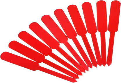 PATIKIL Plant Labels, 100Pcs PP Rectangle Marker Tags for Outdoor Indoor Garden, Red
