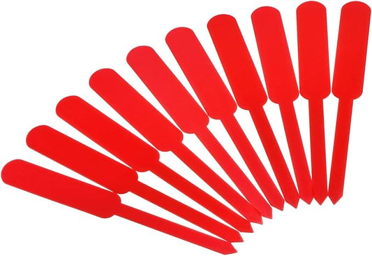 PATIKIL Plant Labels, 100Pcs PP Rectangle Marker Tags for Outdoor Indoor Garden, Red