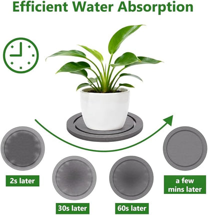Plant Saucer for Indoors, 2 Pack 8 Inch, Instantly Dry Diatomaceous Earth Plant Trays, Stone Plant Pot Saucers Drip & Drainage Tray, Women’s Gifts for Valentine, Gray