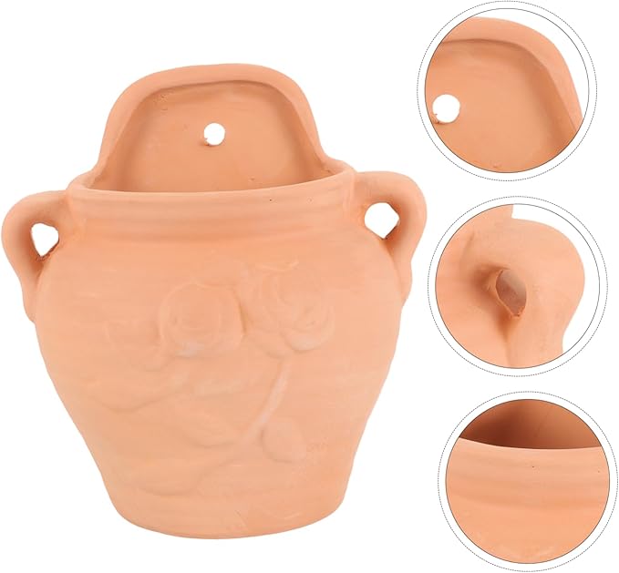 DOITOOL 1PCS Hanging Planters for Outdoor Plants Pottery, Unique Pottery Hanging Outdoor Planter Wall Mounted Planters for Indoor Plants, Flowers