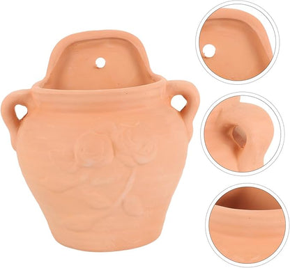 DOITOOL 1PCS Hanging Planters for Outdoor Plants Pottery, Unique Pottery Hanging Outdoor Planter Wall Mounted Planters for Indoor Plants, Flowers