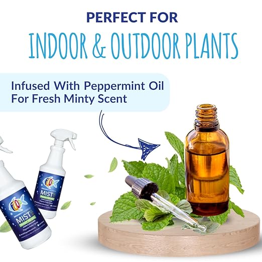 FOOP Mist - Organic Foliar Spray Made from Fish Manure (with Fresh Minty Scent) | Corrects & Prevents Plant Nutrient Deficiencies | Ready to Use, No Mixing Required (32oz)
