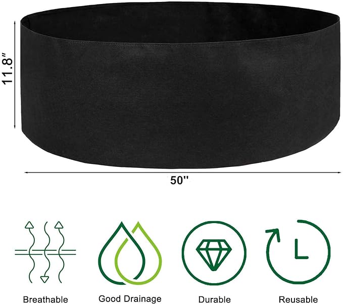 2 Pack 100 Gallon Fabric Raised Garden Planting Beds, Heavy Duty Round Plant Grow Bags Breathable Non-Woven Planting Container for Vegetables Flower Herbs and Plants, Gardening Outdoor