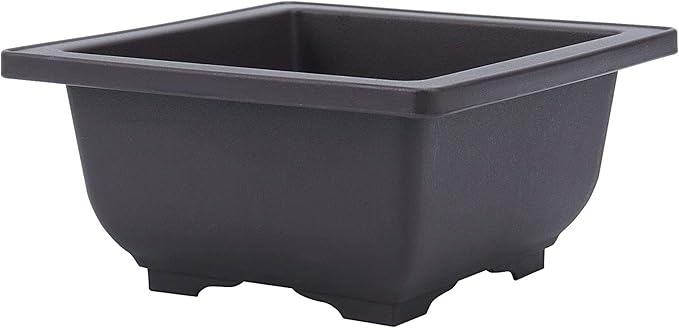 15 PCS 4.7 Inch Bonsai Training Pots, Square Plastic Plants Growing Pots, Flower Succulent Pots Container with 15 Drainage Trays for Garden, Office, Porch, Balcony, Home