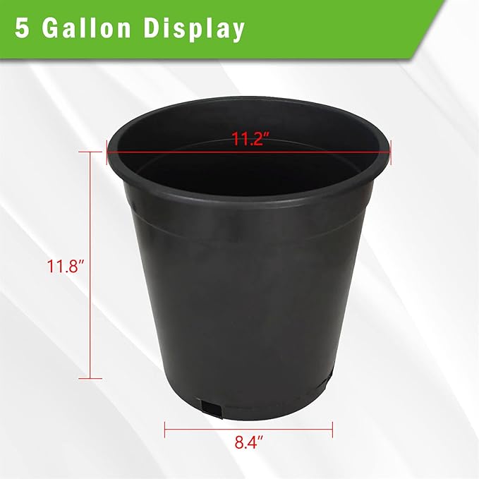 10 Packs 5 Gallon Flexible Nursery Pot Plastic Gallon Pots for Plants Suitable for Indoor and Outdoor