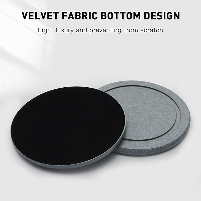Azhou Diatomaceous Earth Plant Saucers 2-Pack with Velvet Bottom - 10 Inch Water Absorbing Heavy Duty Flower Pot Trays, Moisture Control Indoor Outdoor Catcher for Home, Office, Kitchen