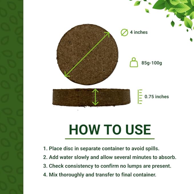 STRNG - Compressed Coco Coir Fiber Disc - 100mm Diameter - 10 Pack - Low EC Ideal for Organic Gardening Herbs, Grass, Flowers, Seedlings & Houseplants Soil Alternative