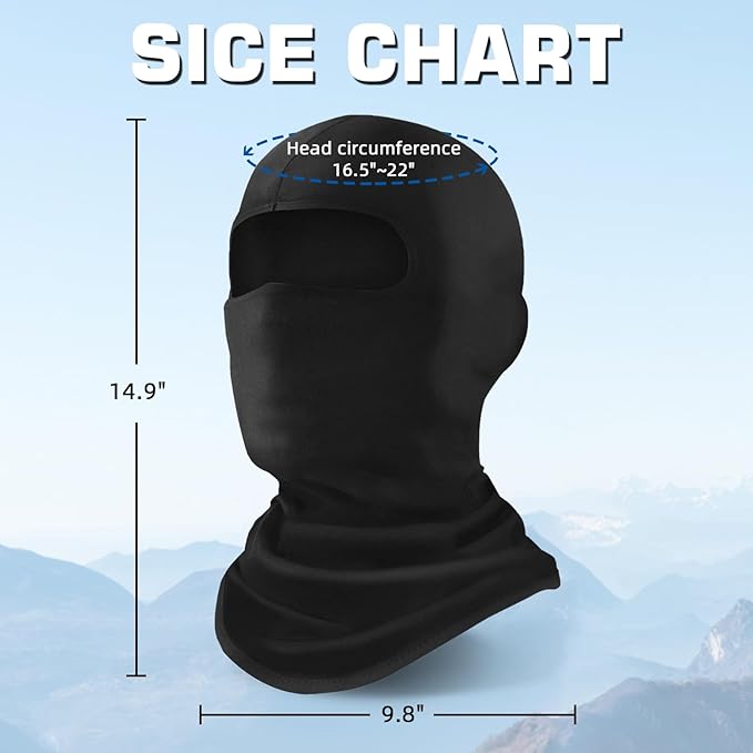 Xeoxarel 6 Pack Balaclava Ski Mask for Men/Women, Full Face Cover