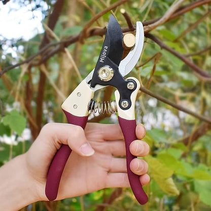 Professional Pruning Shears, Heavy Duty Garden Scissors & Flower Trimmers, Ultra Sharp Japanese SK5 Blade, Ergonomic Handle, Garden Pruners with Arthritis, Perfect Gardening Clippers (purple)