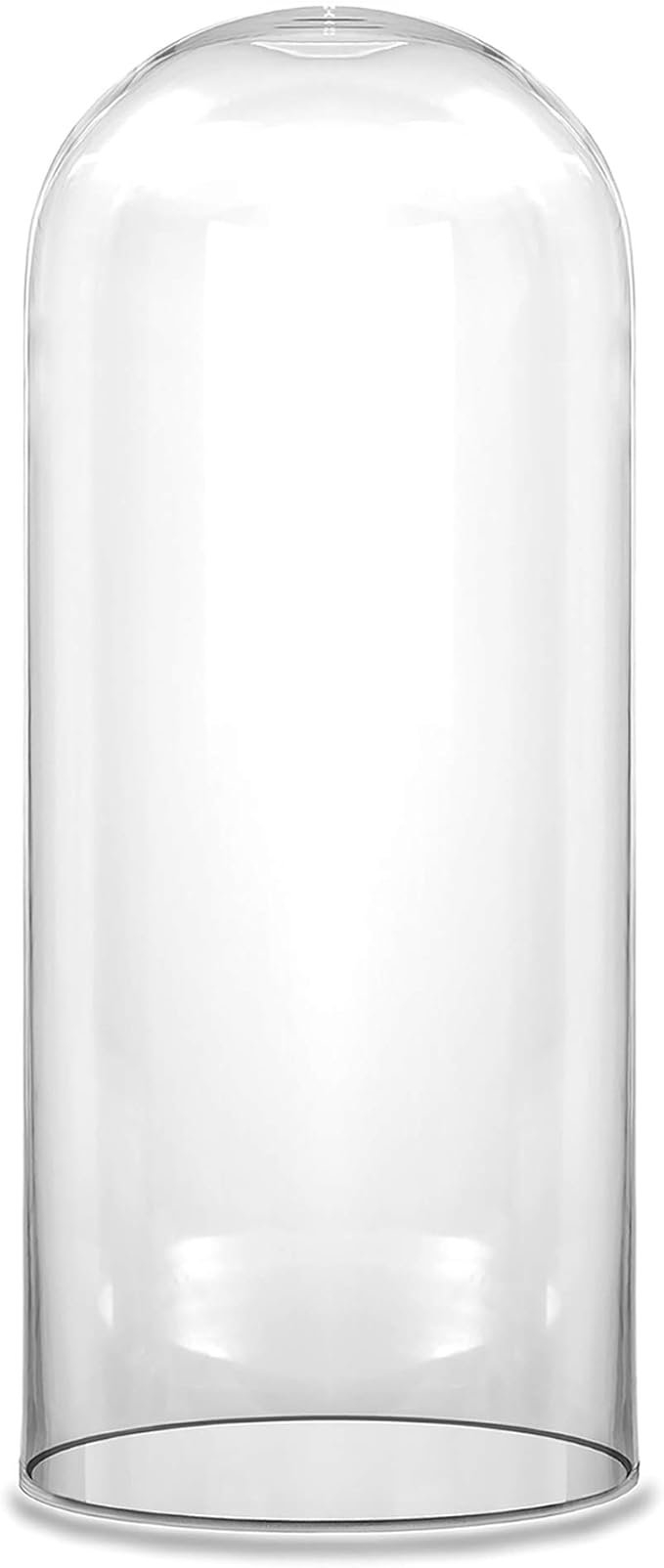 CYS EXCEL Glass Dome Cloche (H:13.75" D:5.75") | Multiple Sizes Decorative Showcase Display for Antique Collectibles | Bell Jar Terrarium & Dessert Cover