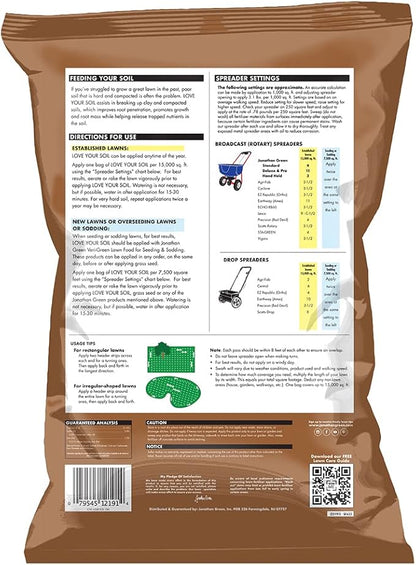 Jonathan Green (12191) Love Your Soil, Soil Food for Lawns in Hard Soils - Soil Amendment for Grass & Vegetable Gardens (15,000 Sq. Ft.)