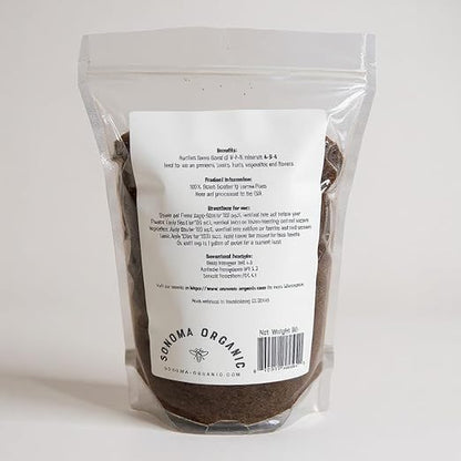 Black Soldier Fly Larvae Frass, Organic Plant Soil Amendment, Made in Sonoma County, CA | NPK 4-3-4 (3 lbs.)